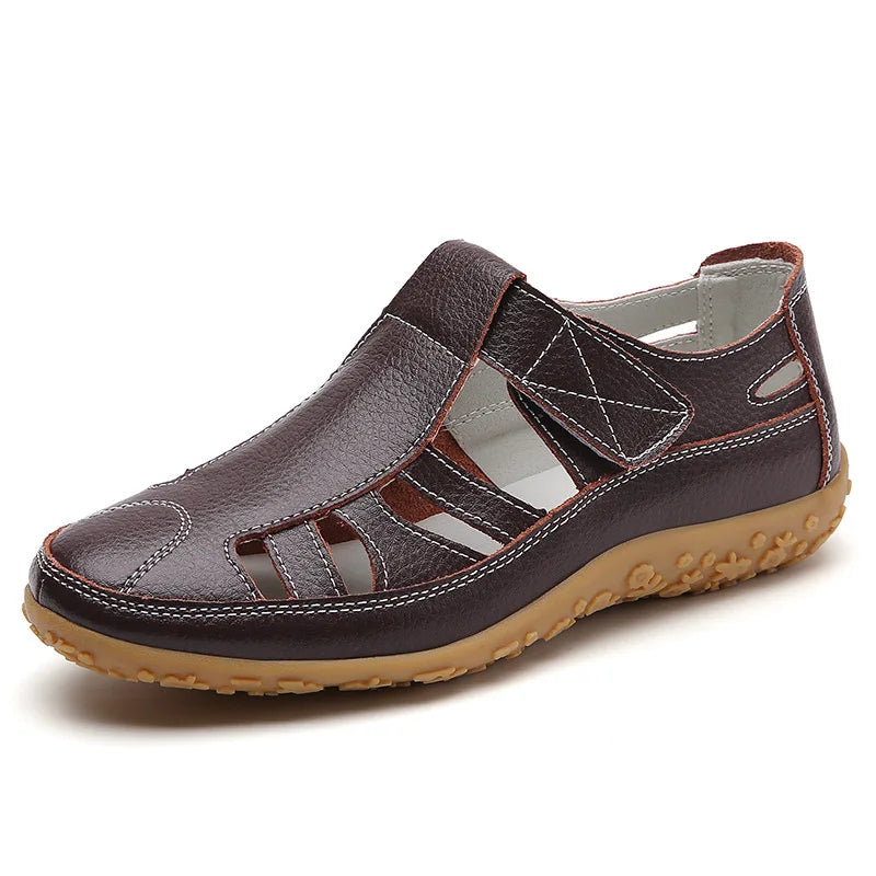 Women's Closed Toe Leather Sandals - Al-Noor Bazaar