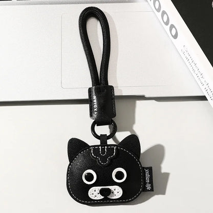 Leather Pet Keychain with Puppy Charm - Al-Noor Bazaar