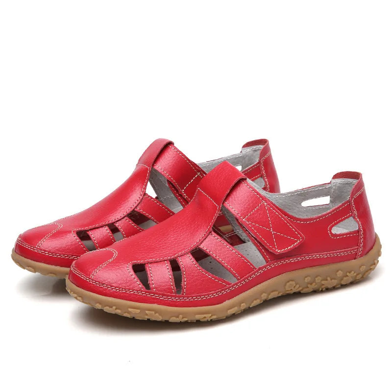 Women's Closed Toe Leather Sandals - Al-Noor Bazaar