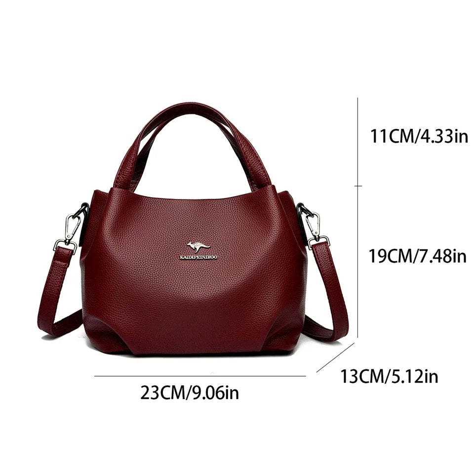 Soft Leather Crossbody Tote Bag for Women - Al-Noor Bazaar