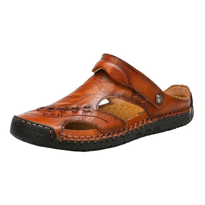 Genuine Leather Slip-On Sandals for Men - Al-Noor Bazaar