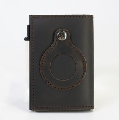 Leather AirTag Wallet with Aluminum Card Holder