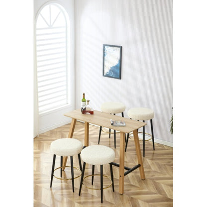 Counter Height Bar Stools Set of 2 – PU Upholstered Kitchen & Dining Chairs with Golden Footrest