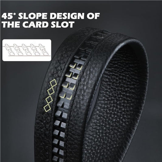 Men Belt Leather Belt For Men With Anti-Scratch Buckle Control Design For Formal Work Or Casual