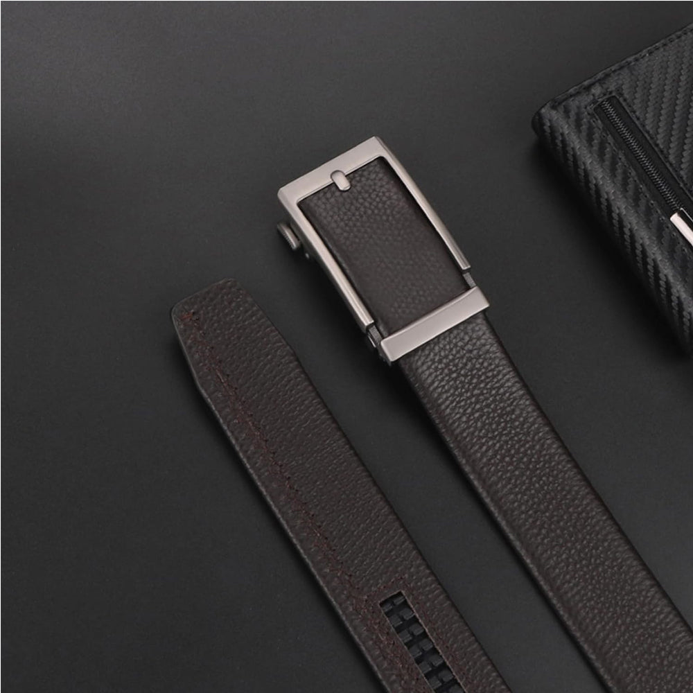 Men Belt Leather Belt For Men With Anti-Scratch Buckle Control Design For Formal Work Or Casual