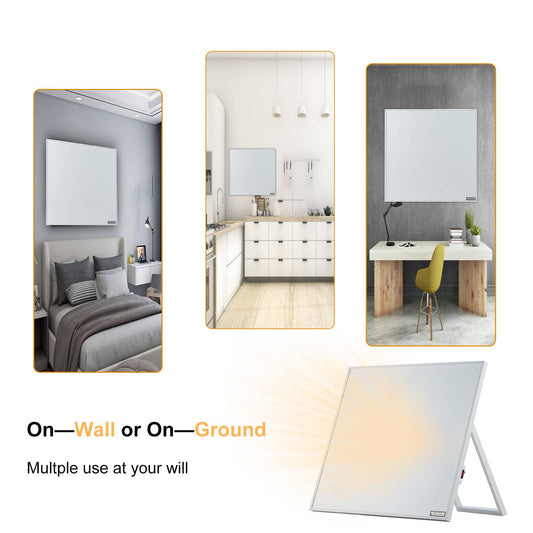 Electric Wall Mounted Space Flat Panel Heater 500W, Portable With Back Stand