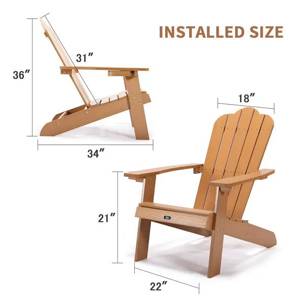 TALE Adirondack Chair Backyard Outdoor Furniture Painted Seating With Cup Holder All-Weather And Fade-Resistant Plastic Wood For Lawn Patio