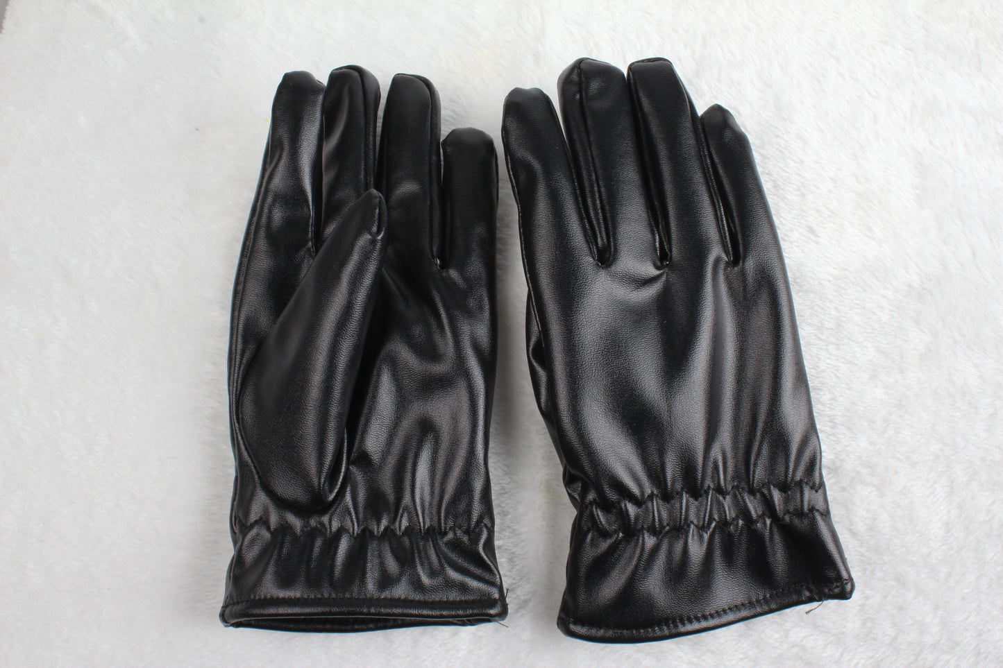 Unisex Black Leather Winter Gloves - Al-Noor Bazaar
