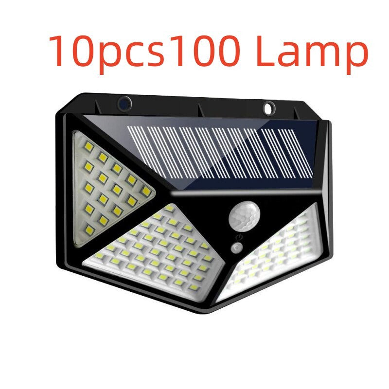100-LED Solar Wall Light – Motion Sensor Waterproof Outdoor Security Light