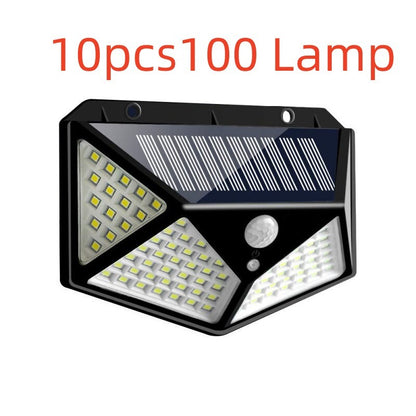100-LED Solar Wall Light – Motion Sensor Waterproof Outdoor Security Light