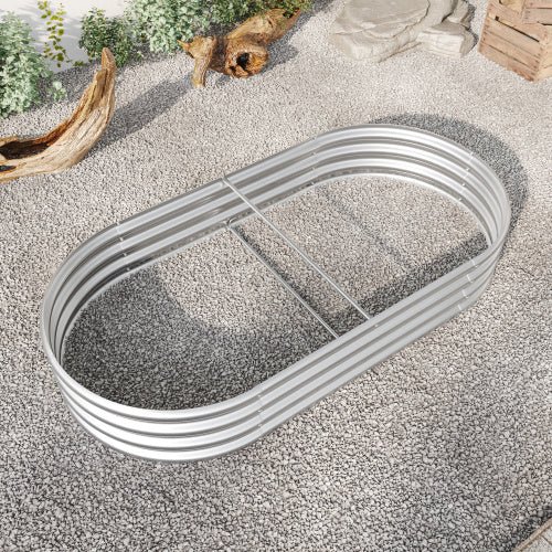 Raised Garden Bed Outdoor – Large Oval Metal Planter for Vegetables, Flowers & Plants