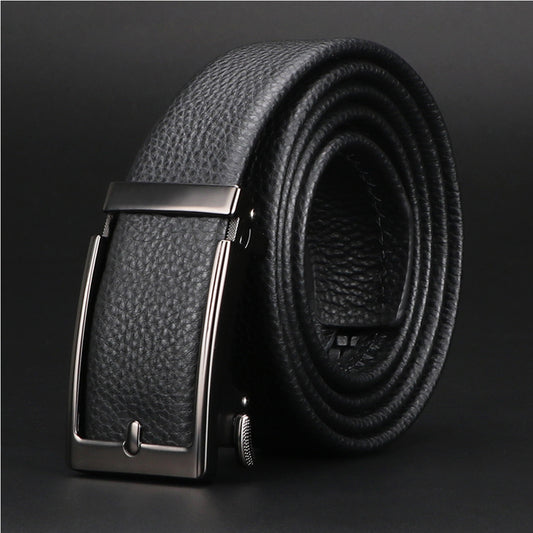 Men Belt Leather Belt For Men With Anti-Scratch Buckle Control Design For Formal Work Or Casual