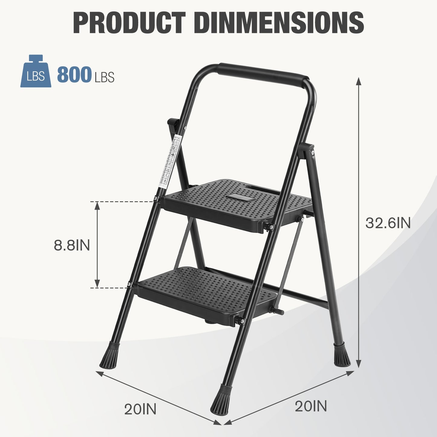 Household Portable 3-layer Step Ladder, With Safety Buckle Stable And Safe