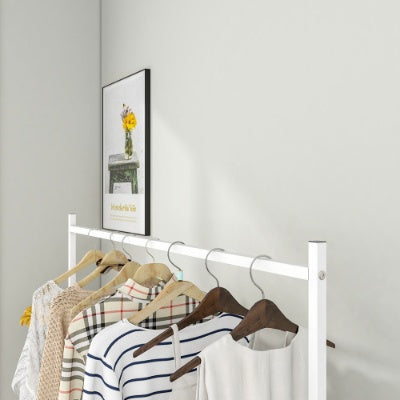 Freestanding Garment Rack – Single Pole Clothing Hanger with Bottom Shoe Shelf for Bedroom