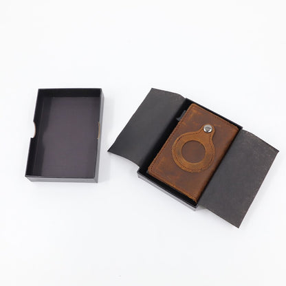 Minimalist Leather Wallet with AirTag Holder
