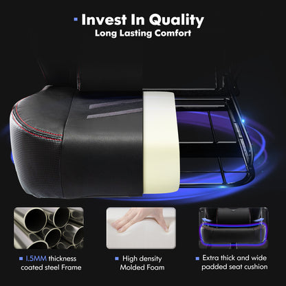 Tall Gaming Chair 350lbs Racing Computer Gaming Chair Big & Tall Gaming Chair with Footrest | Ergonomic Racing Style Computer Desk Chair | Adjustable Swivel Recliner