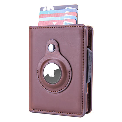 Slim Leather Wallet with AirTag Slot