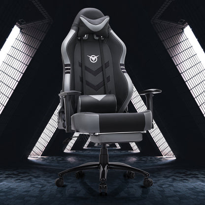 Tall Gaming Chair 350lbs Racing Computer Gaming Chair Big & Tall Gaming Chair with Footrest | Ergonomic Racing Style Computer Desk Chair | Adjustable Swivel Recliner