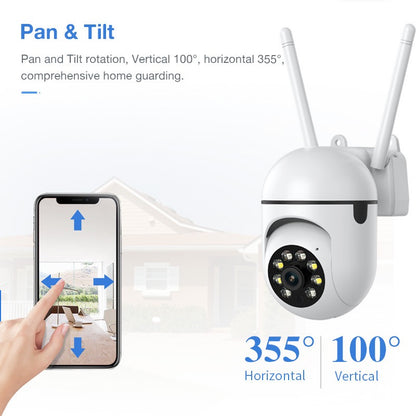 1080P Outdoor Wired WiFi PTZ Security Camera, 2.4G&5GWiFi, Auto Tracking, 2 Way Audio, Spot Night Vision, SD Card & Cloud Storage