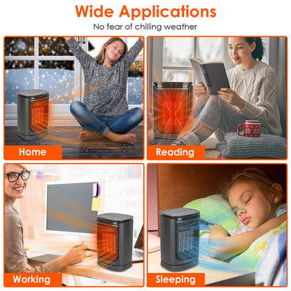 Electric Space Heater 1500W, Ceramic Heater Fan 90 Degree Oscillating Heating Fan With 3 Modes Remote Control Digital Display Tip-over Overheating Protection For Home Office