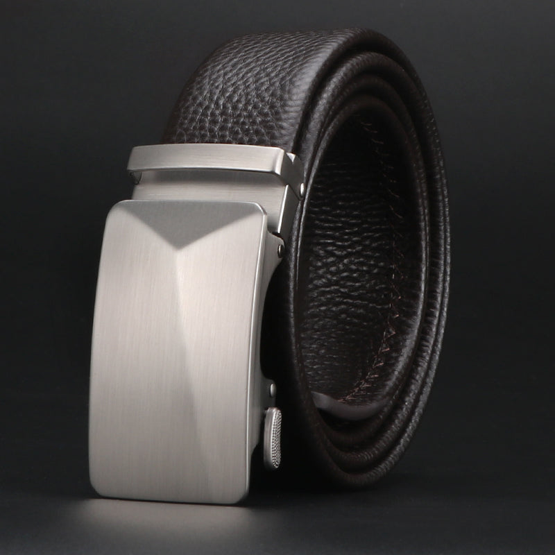 Men Belt Leather Belt For Men With Anti-Scratch Buckle Control Design For Formal Work Or Casual