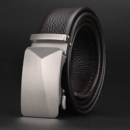 Men Belt Leather Belt For Men With Anti-Scratch Buckle Control Design For Formal Work Or Casual