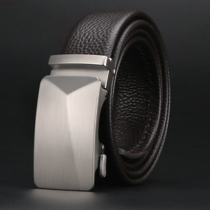 Men Belt Leather Belt For Men With Anti-Scratch Buckle Control Design For Formal Work Or Casual