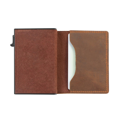 Slim Leather Wallet with AirTag Slot