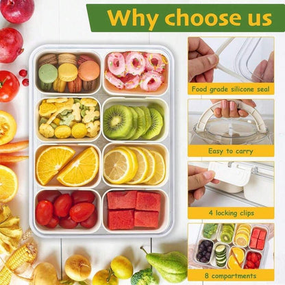 Divided Snack Box with Lid – Reusable Food Storage Bento Organizer