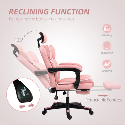 PU Leather Office Chair, Executive Desk Chair With Headrest, Foot Rest, Swivel Wheels, Reclining Computer Chair