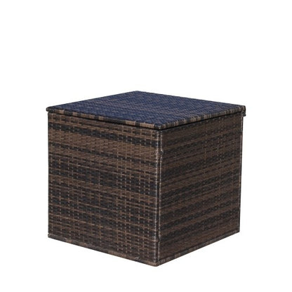 Brown Wicker Deck Storage Box | All-Weather Outdoor Furniture Cushion Bin