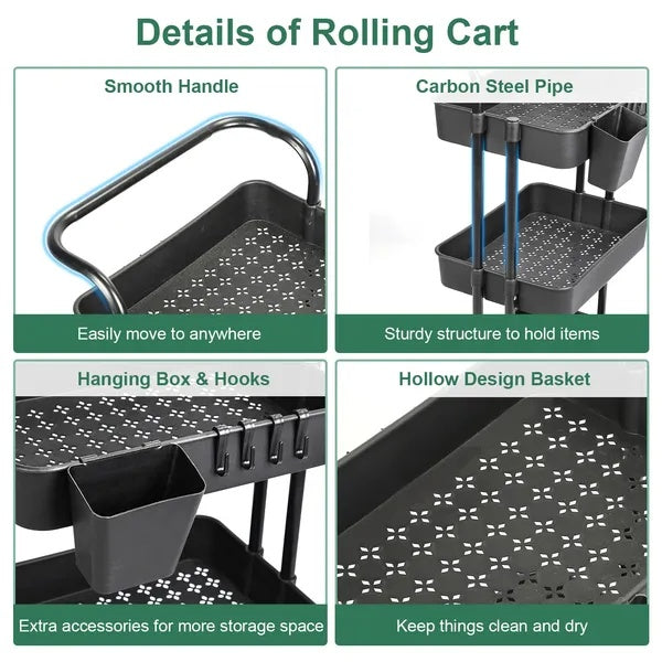3-Tier Rolling Utility Cart