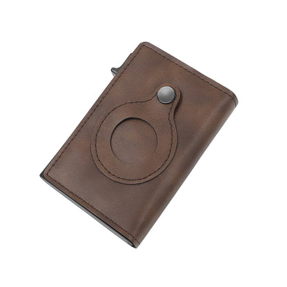 Minimalist Leather Wallet with AirTag Holder