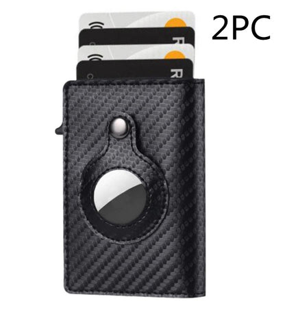 Leather AirTag Wallet with Aluminum Card Holder