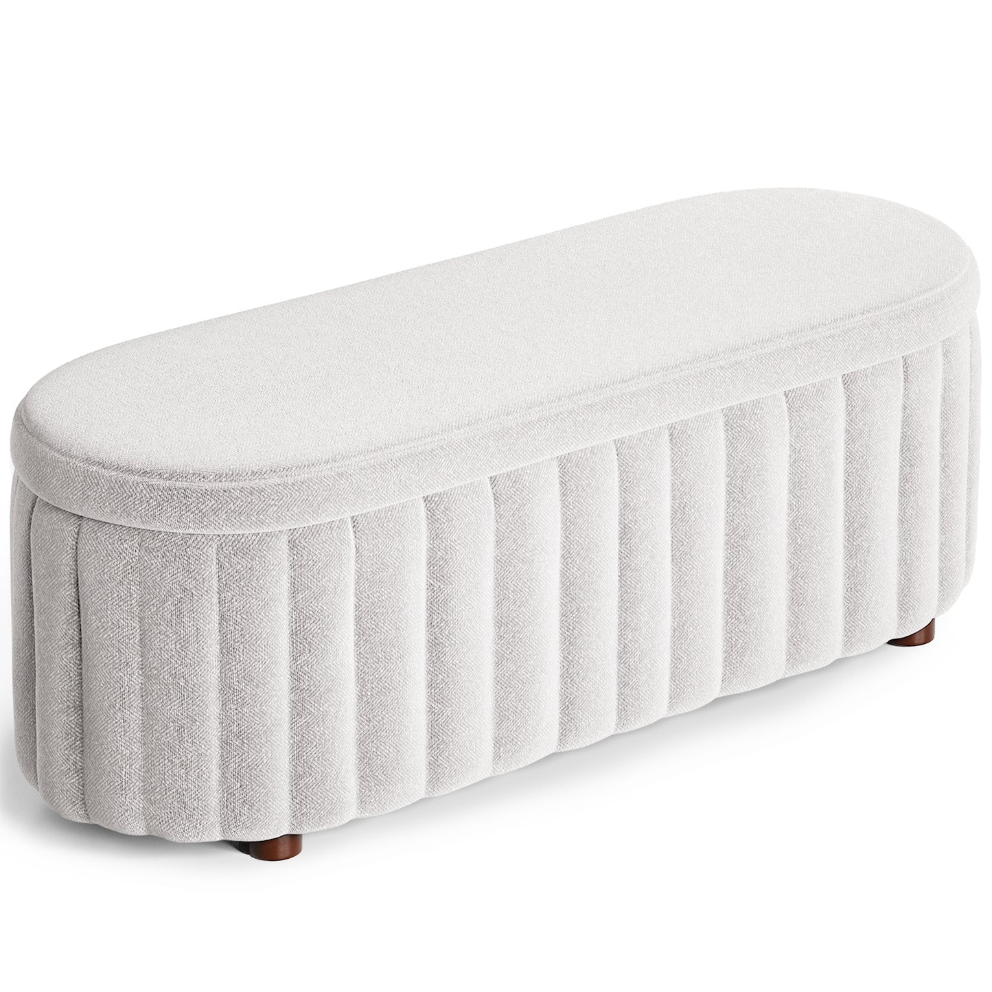 Linen Upholstered Storage Bench – Multifunctional Entryway, Living Room & Bedroom Ottoman