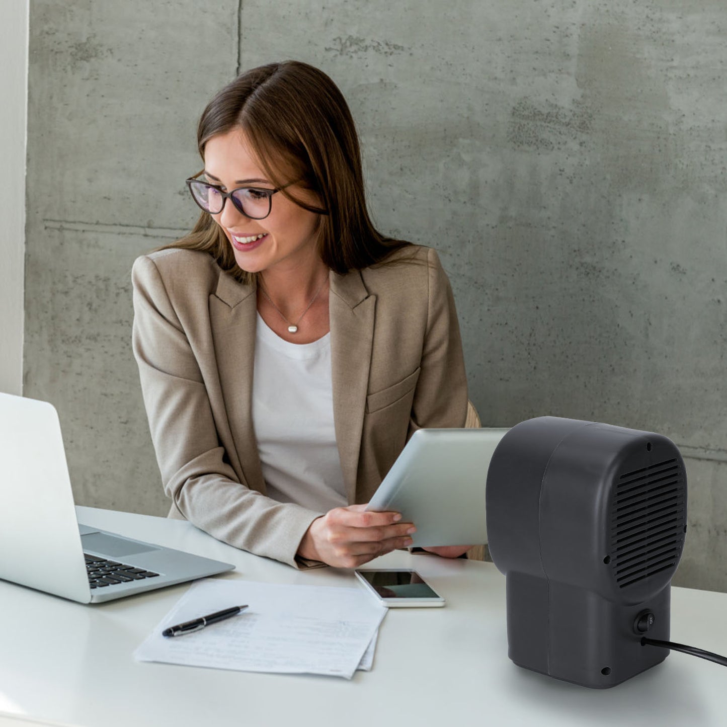 Portable Electric Space Heater 1Pc 400W, Mini Desktop Fan Heater Personal Small Space Heater For Home Office