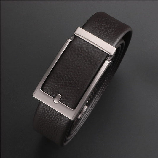 Men Belt Leather Belt For Men With Anti-Scratch Buckle Control Design For Formal Work Or Casual