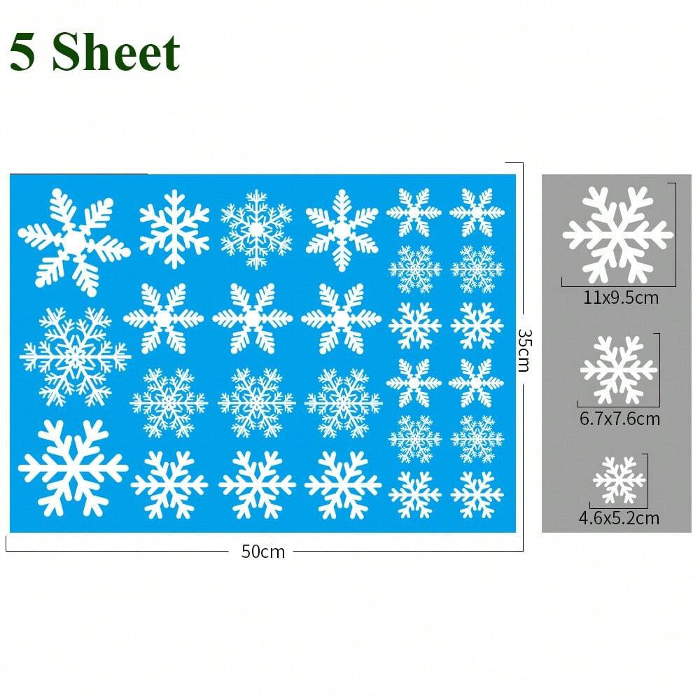 135Pcs Christmas Window Clings Snowflakes Window Decals Static Window Stickers For Christmas Decorations Window Decor Ornaments Xmas Party Supplies Thanksgiving Party Decor -5-Sheet,Christmas
