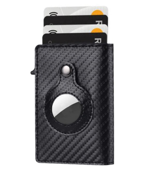 Leather AirTag Wallet with Aluminum Card Holder
