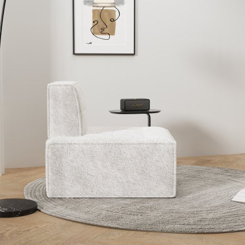 Modular Sherpa Bean Bag Chair – Accent Floor Sofa for Adults, Reading Chair, Fireside Lounge Seat for Living Room, Bedroom, Office, Beige