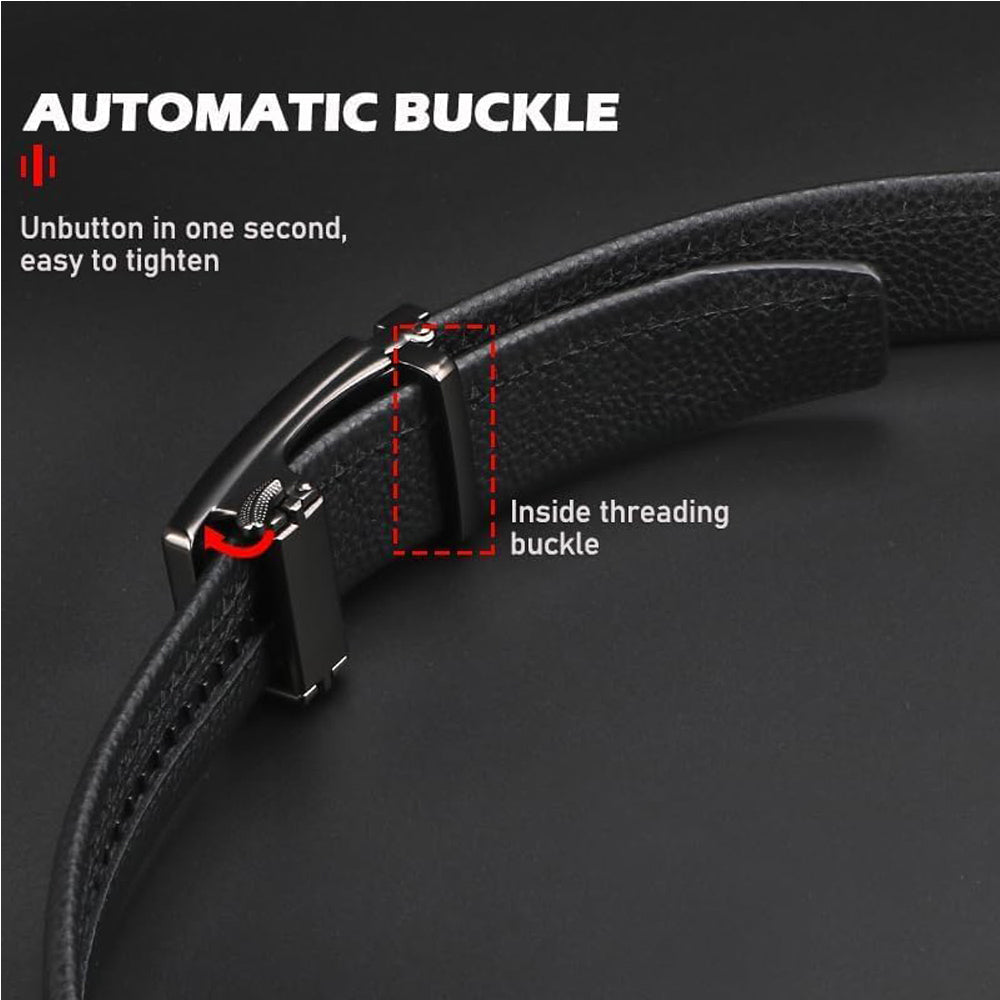 Men Belt Leather Belt For Men With Anti-Scratch Buckle Control Design For Formal Work Or Casual