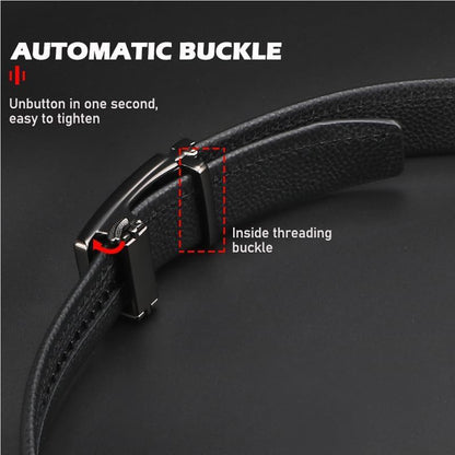 Men Belt Leather Belt For Men With Anti-Scratch Buckle Control Design For Formal Work Or Casual