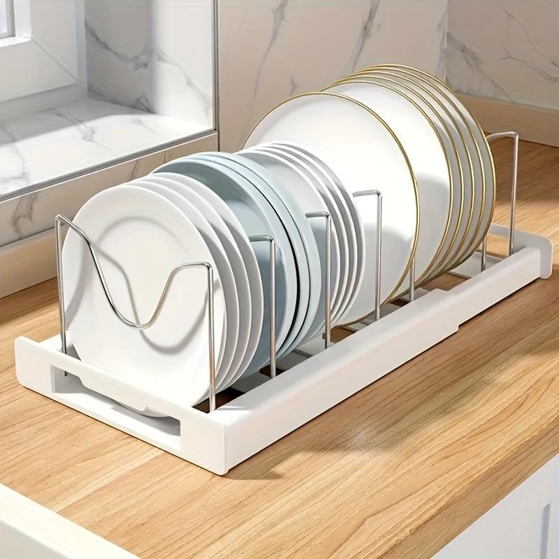 Retractable Kitchen Storage Rack – Dish & Pot Organizer with Pull-Out Drawer