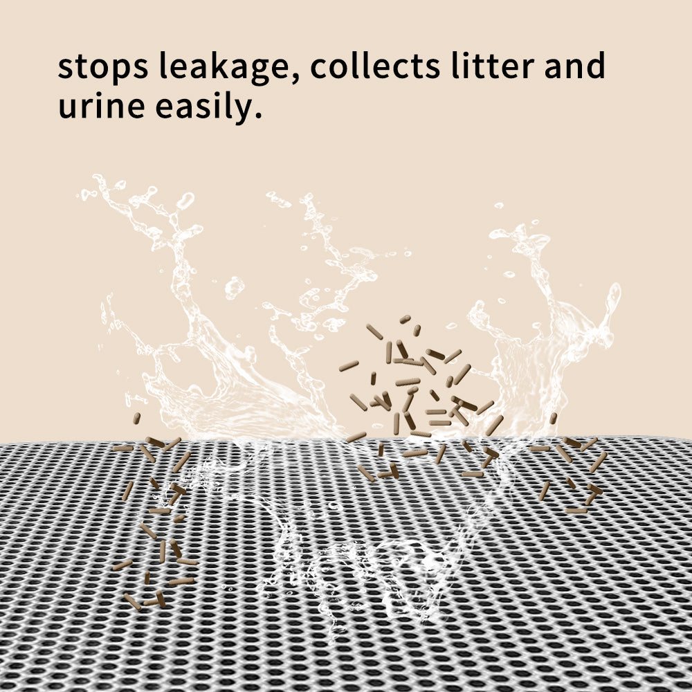 Premium Cat Litter Mat - Leak-Proof Waterproof Base & Non-Slip Backing - Effectively Traps And Filters Litter For A Cleaner, Dry Floor