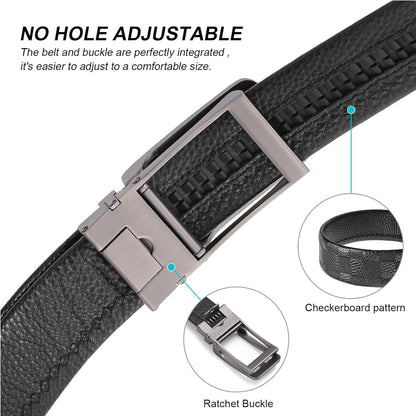 Men Belt Leather Belt For Men With Anti-Scratch Buckle Control Design For Formal Work Or Casual