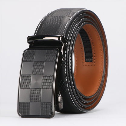 Men Belt Leather Belt For Men With Anti-Scratch Buckle Control Design For Formal Work Or Casual