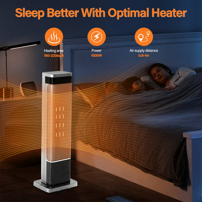 Space Heaters For Indoor Use 23inch, Portable Heater With 7 Light Colors