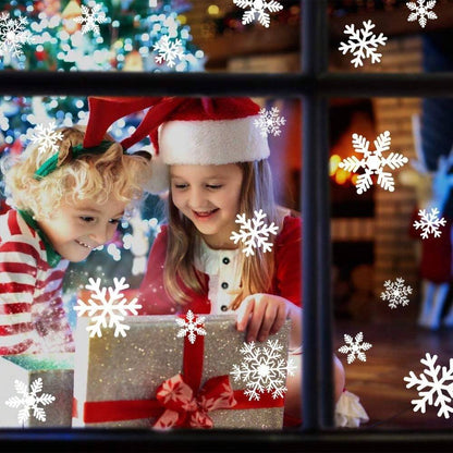 135Pcs Christmas Window Clings Snowflakes Window Decals Static Window Stickers For Christmas Decorations Window Decor Ornaments Xmas Party Supplies Thanksgiving Party Decor -5-Sheet,Christmas