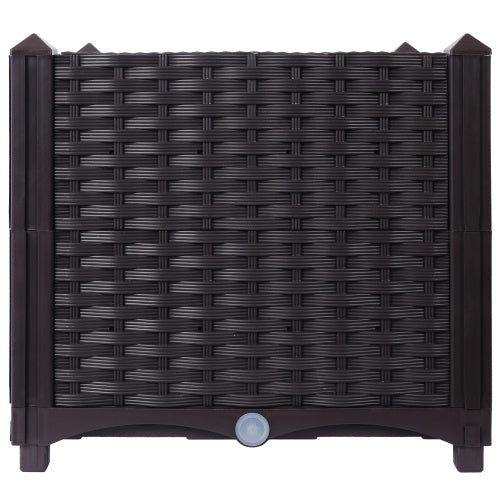 Deep Self-Watering Raised Garden Bed Planter Box (14.7" H) for Vegetables, Flowers, and Herbs | Brown Polypropylene