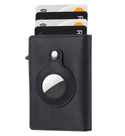 Leather AirTag Wallet with Aluminum Card Holder
